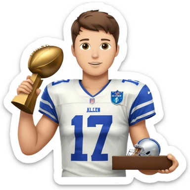 Josh Allen holding Lombardi trophy  sticker