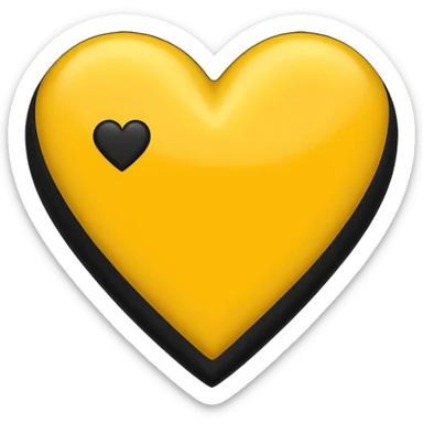 Fusiona un corazón de iPhone de color amarilla con color negro  sticker