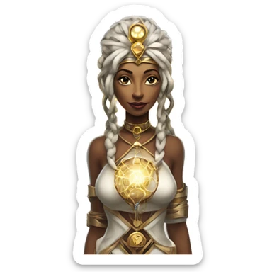 Technomancy Goddess is a mystical being who controls both magic and technology. She can cast spells on technological networks. Her powers blend the ancient art of magic with advanced cybernetics and technology. She can command machines sticker