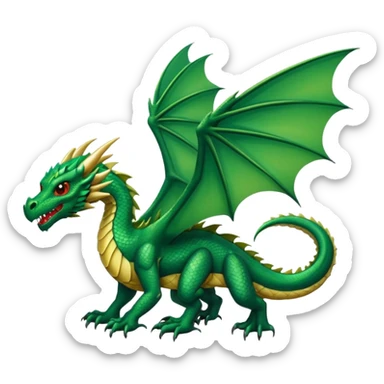 a green flying dragon sticker