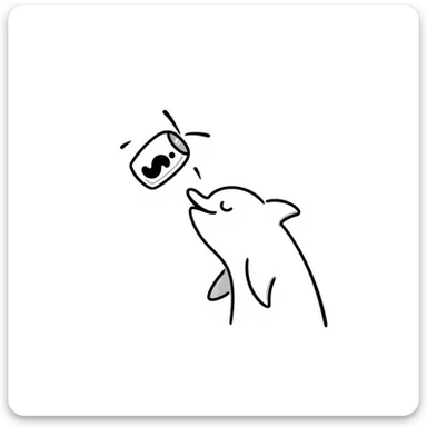 dolphin holding a Diet Coke can sticker