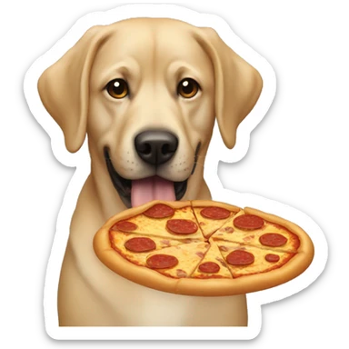 Lab eating pizza sticker