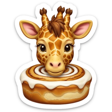 Cinnamon roll giraffe sticker
