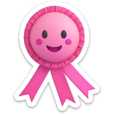 pink emoji with a ribbon sticker