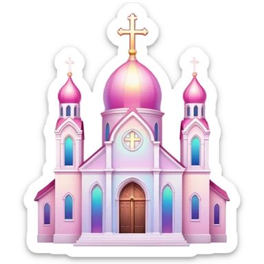 Iridescent divine holy godly romantic pink-white-gradient church  sticker
