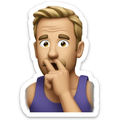 a sigma chad doing the mewing pose shushing  sticker