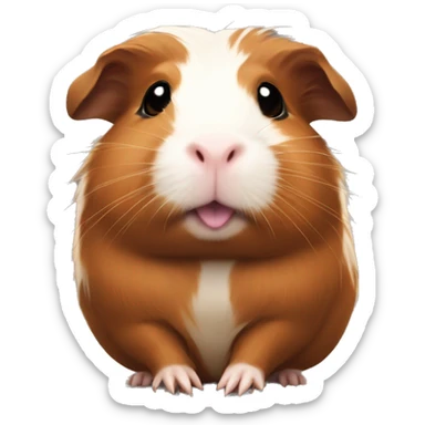 brown guinea pig with a white little spot on its headin girls lap sticker