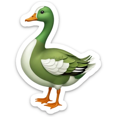 Make an emoji for a goose that's green (dominant colour #39C700). Use the existing goose emoji for inspiration. Show the whole body. Make the goose look like it's going somewhere

It has to be a goose that was dyed green, don't make it look like a duck please. sticker