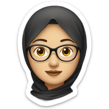 asian-woman-wearing-brown-hijab-and-black-shirt-and-rounded-glasses sticker