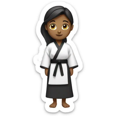 girl wearing a dobok white belt sticker