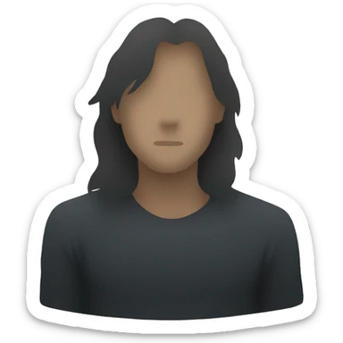 silhouette of a man sitting with long hair looking at us sticker