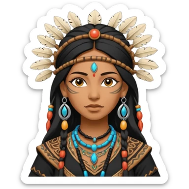 shaman woman in black clothes sticker