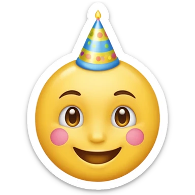 Emoji ios 18 de cara de cumpleaños sticker