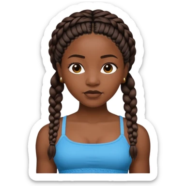 a black woman with braids with a crop top sticker
