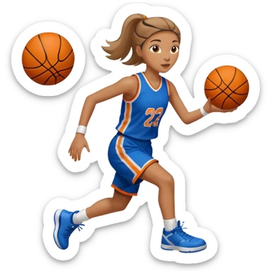 basketball playing girl sticker