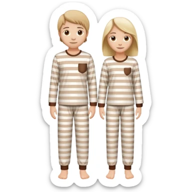 aesthetic scandinavian pyjamas with brown and white stripes sticker