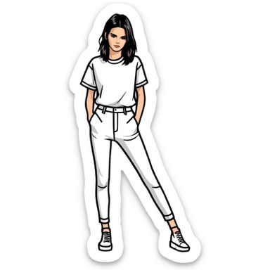 Kendall Jenner, fashion icon, stylish pose sticker