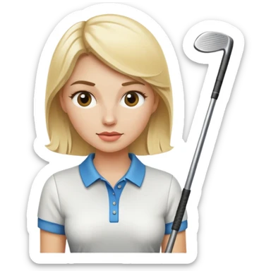 Blonde hair lady golf  sticker