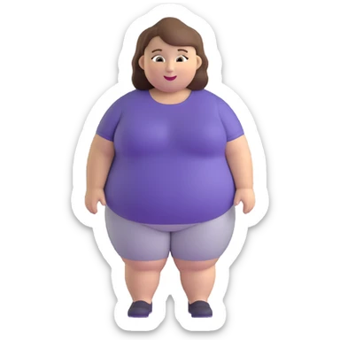 chubby white woman with brown hair, friendly expression sticker