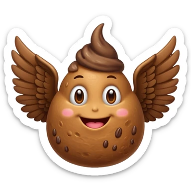 make a poop with wings sticker