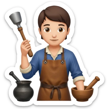 a potion brewer in medieval time sticker