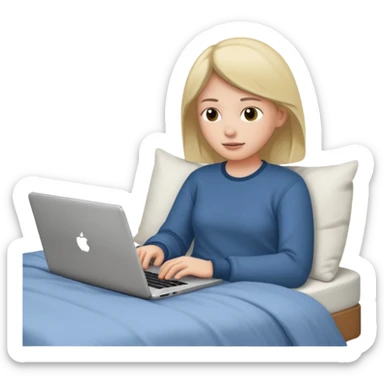 laptop working in bed sticker