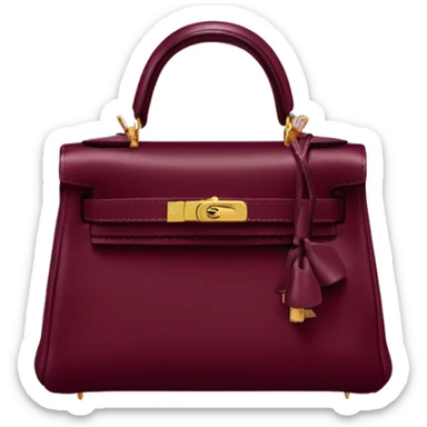 Burgundy hermes mini kelly purse sticker
