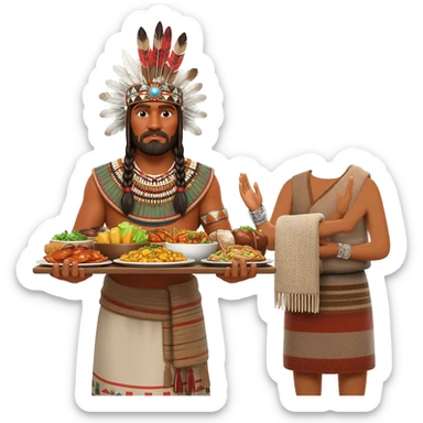 a tribal chief or noble lavished gifts of considerable riches upon his guests to advance his title or rank, doling out large quantities of food, woolen blankets, or silver bracelets sticker