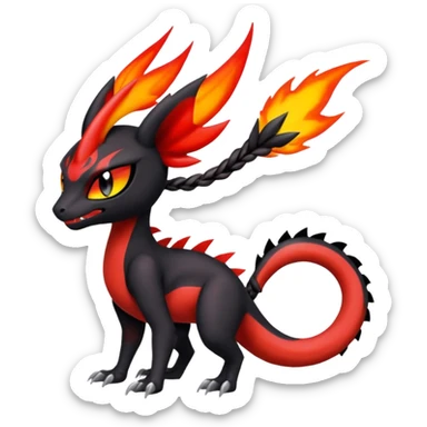 Colorful Cool Badass  Meloetta-Litten-Salandit-Guilmon-Darkrai-Pokémon-Fakémon-fusion-hybrid-creature sticker