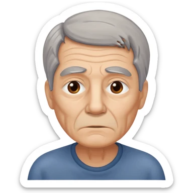 tired looking 65 year old man sticker