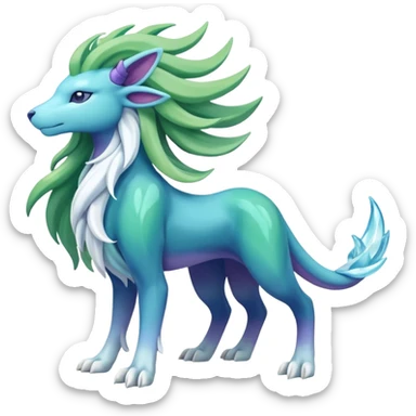 Suicune-Aurorus-Meganium-fusion (full body) sticker