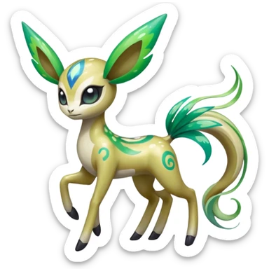 Colorful Shiny Edgy Cool Badass Painted Splashed Exotic Meloetta-Palkia-Virizion-Fakémon-creature-hybrid sticker