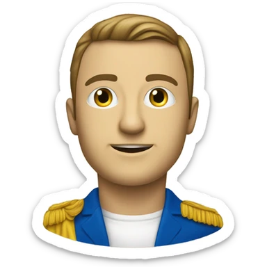 Fais-moi un drapeau avec la première partie gauche bleue, la deuxième partie droite en blanc, et au milieu une étoile de David jaune sticker