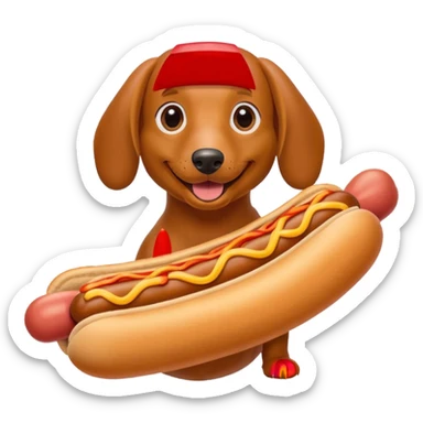 weiner dog with hotdog as the body sticker
