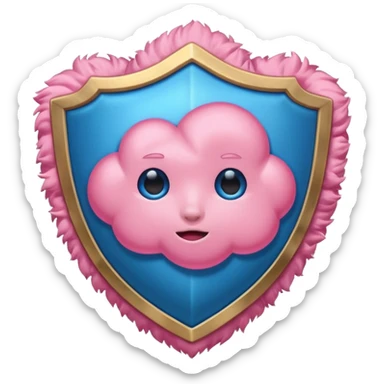 nube de estrés rosita y un escudo que representa el sistema inmune. sticker