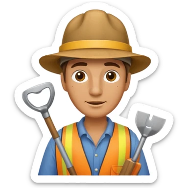Field Digger with Shovel from Archaeology Team sticker