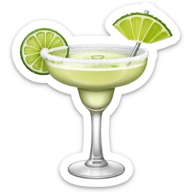 a margarita cocktail. NO STRAW. add salt on the rim. NO LEMONS sticker