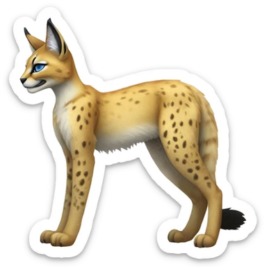 Cute Kawaii Cool Edgy Epic Ethereal Sparkly Colorful Sergal-Serval-Caracal-Vernid full body sticker