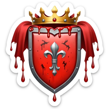 brasão sangrando medieval rosa de sangue vermelha sticker