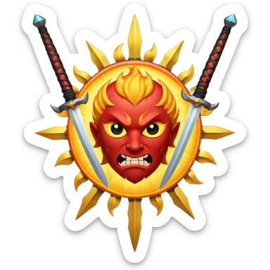 swordss sun beathing demon slayer style sticker