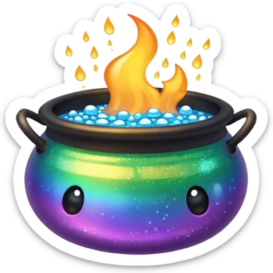 glitter cauldron sticker