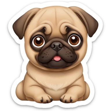 A cute pug  sticker