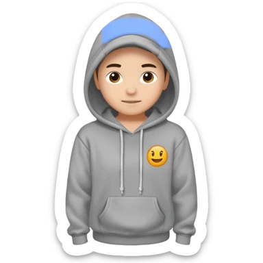 comfy grey hoodie without person sticker