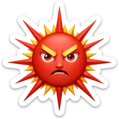 Rayos sentellas con furia rojo que exprese molesta  sticker