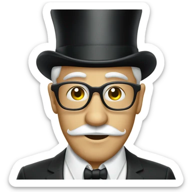 Guy wearing monocle and top hat on toilet sticker