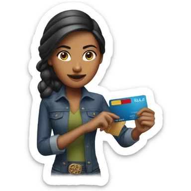 Ralph lauren women Indian women cutting  credit card sticker