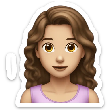 Girl brunette blue ayes with humster sticker