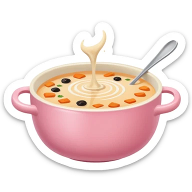 yummy soup in pink bowl sticker