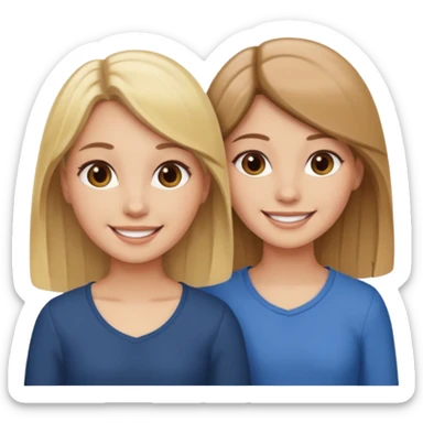 sisters blonde and brown sticker