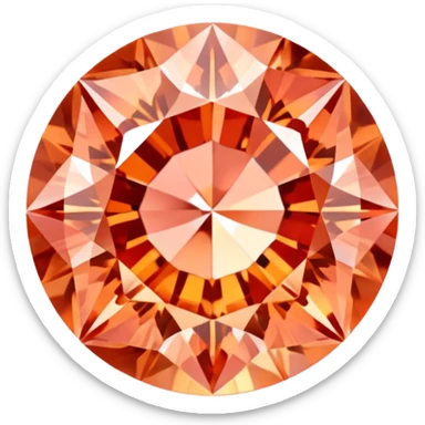 Padparadscha sapphire gemstone with unique salmon pink-orange color and brilliant facets sticker